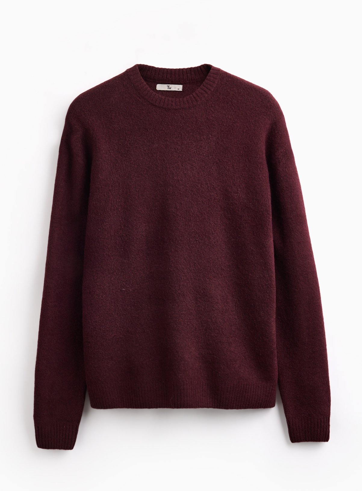 Dark Red Relaxed Soufflé Crew Neck Jumper M - Image 3 thumbnail